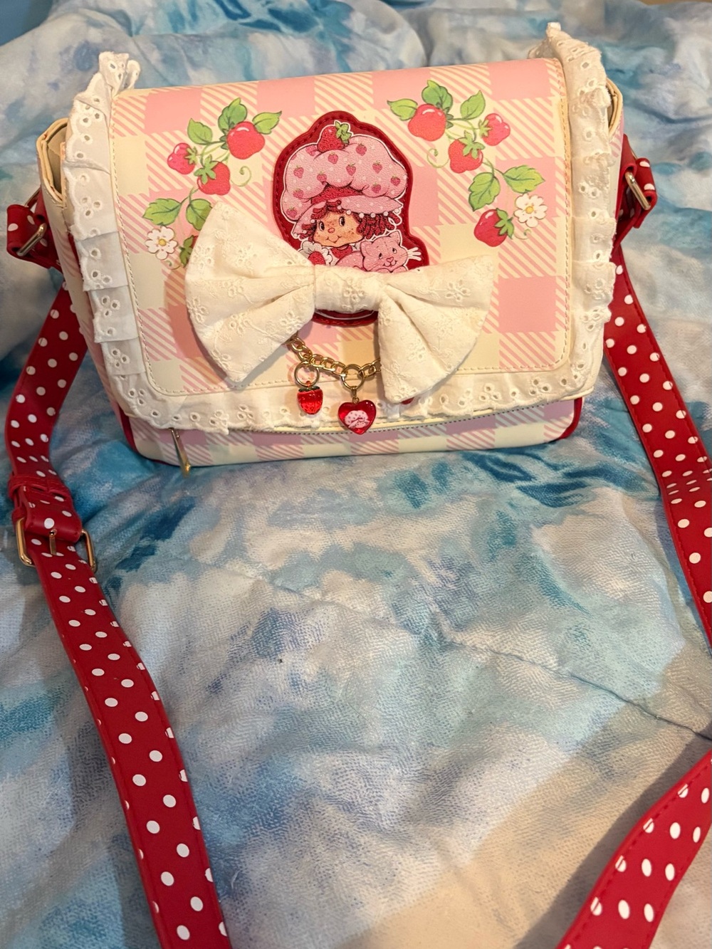 Strawberry Themed Crossbody Bag - Pink & Red